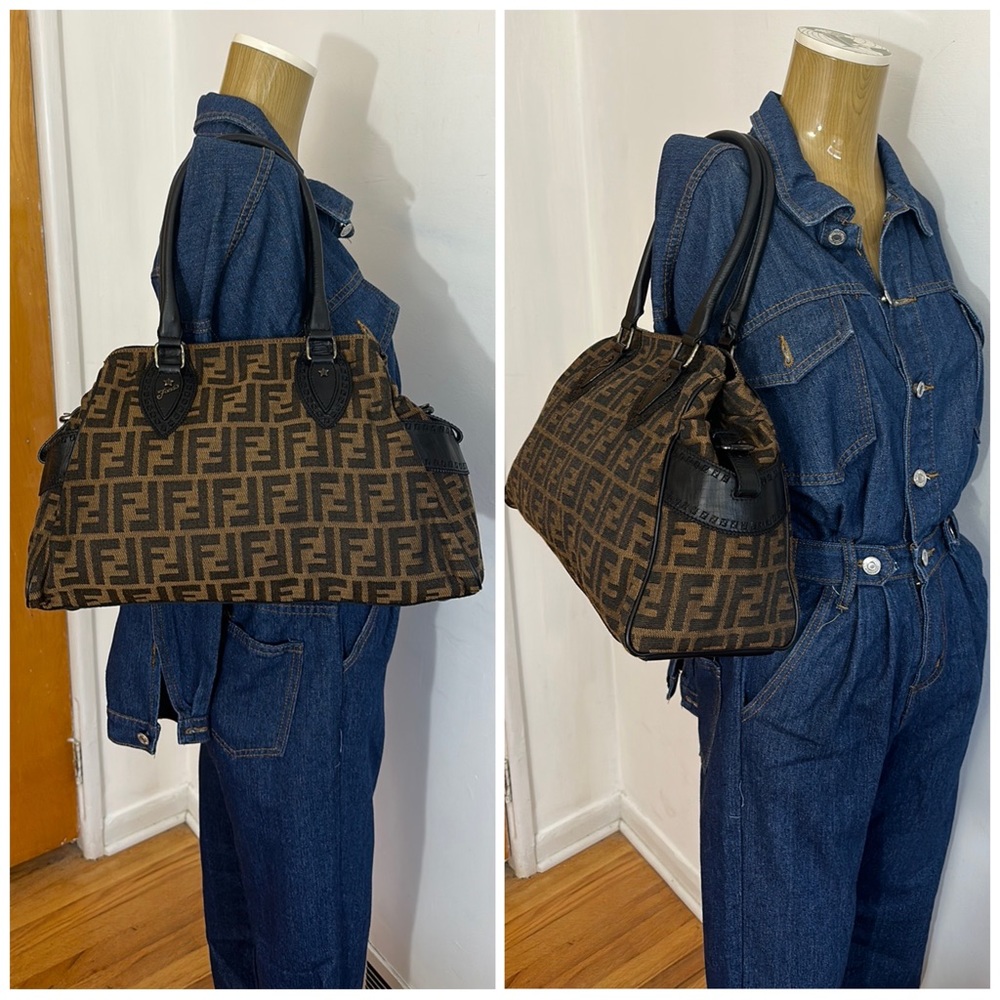 Fendi Tobacco Zucca Canvas Chef De Jour Bag